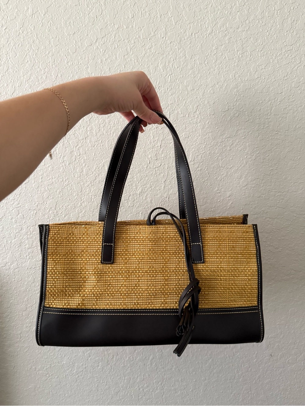 Canvas Lil Tote Black Leather Trim
